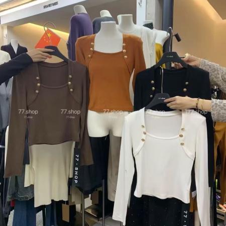 FA44362# 秋冬打底衫新款韩版设计感小众T恤女修身显瘦上衣 服裝批發女裝批發服飾貨源