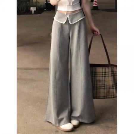 FA44444# 夏季新款高腰显瘦宽松阔腿拖地长裤 服裝批發女裝批發服飾貨源