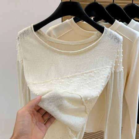 FA44447# 长袖t恤女早秋新款设计感小众打底衫内搭上衣 服裝批發女裝批發服飾貨源
