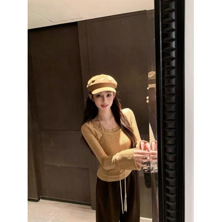 FA44500# 秋冬新款气质洋气设计感吊带假两件上衣女 服裝批發女裝批發服飾貨源