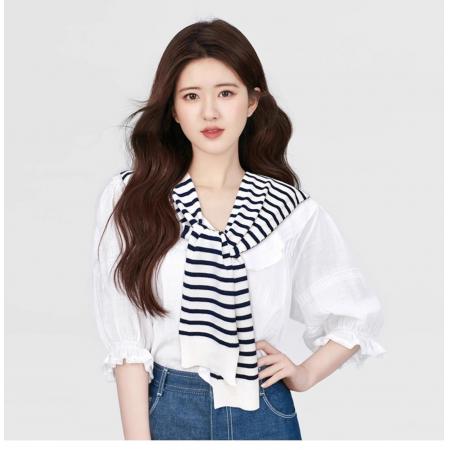 FA44623# 经典条纹外搭披肩女春秋百搭假领子装饰坎肩空调房搭肩多功能围巾 服裝批發女裝批發服飾貨源
