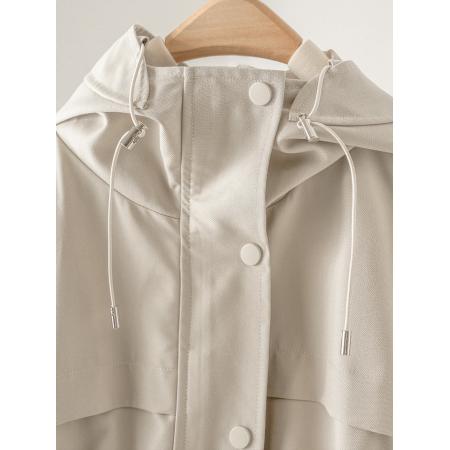 FA44801# 春秋爆款连帽风衣春季新款女收腰短款今年流行外套 服裝批發女裝批發服飾貨源