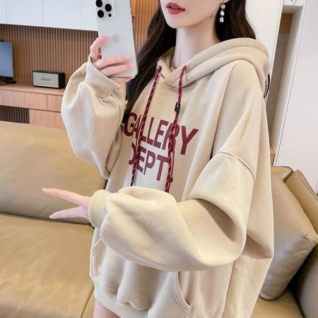 FA44810# 仿华棉复合新款韩版宽松薄款连帽卫衣女 服裝批發女裝批發服飾貨源