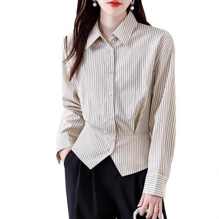 FA44837# 法式气质女士衬衫上衣秋季爆款通勤小衫收腰显瘦衬衣 服裝批發女裝批發服飾貨源