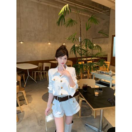 FA44858# 高级感气质绝美设计感时尚短款连衣裤送皮带 服裝批發女裝批發服飾貨源