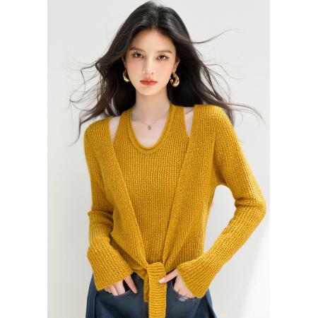 FA44864# 针织衫毛衣秋季卡通新款软糯绵羊绒两件套上衣 服裝批發女裝批發服飾貨源