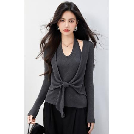 FA44864# 针织衫毛衣秋季卡通新款软糯绵羊绒两件套上衣 服裝批發女裝批發服飾貨源