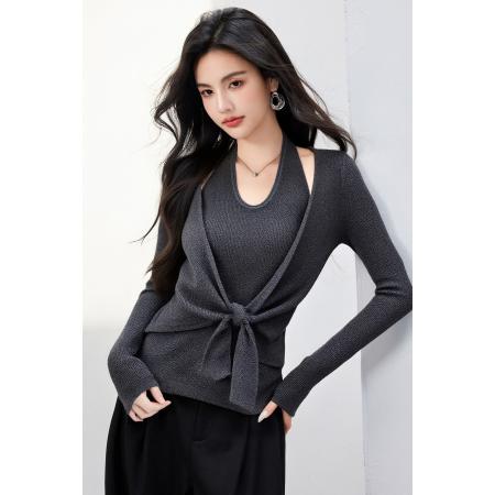 FA44864# 针织衫毛衣秋季卡通新款软糯绵羊绒两件套上衣 服裝批發女裝批發服飾貨源