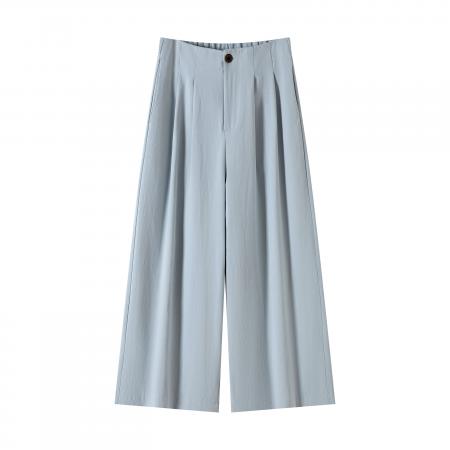 FA44875# 秋冬韩系纯棉高级感西装裤松紧高腰显瘦宽松休闲垂感阔腿裤 服裝批發女裝批發服飾貨源