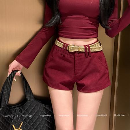 FA44877# 2色灯芯绒设计自然腰显瘦休闲短裤 服裝批發女裝批發服飾貨源