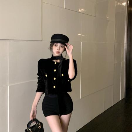 FA44917# 新款复古飘带外套工装上衣 服裝批發女裝批發服飾貨源