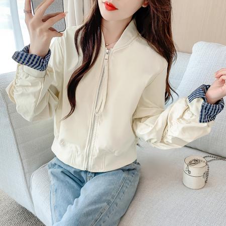 FA44931# 春秋新款时尚潮流百搭显瘦棒球服外套女上衣 服裝批發女裝批發服飾貨源