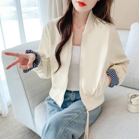 FA44931# 春秋新款时尚潮流百搭显瘦棒球服外套女上衣 服裝批發女裝批發服飾貨源