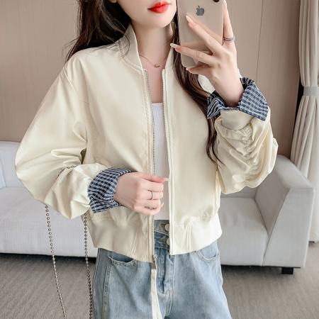 FA44931# 春秋新款时尚潮流百搭显瘦棒球服外套女上衣 服裝批發女裝批發服飾貨源