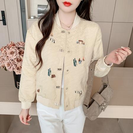 FA44932# 秋季新款百搭刺绣棒球服外套女夹克上衣 服裝批發女裝批發服飾貨源