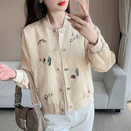 FA44932# 秋季新款百搭刺绣棒球服外套女夹克上衣 服裝批發女裝批發服飾貨源