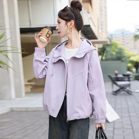 FA44934# 连帽冲锋衣外套女春秋季宽松户外运动防风夹克上衣潮 服裝批發女裝批發服飾貨源