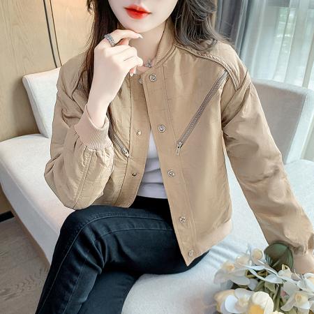 FA44936# 新款修身显瘦百搭夹克上衣超好看提花秋季棒球服短外套女 服裝批發女裝批發服飾貨源