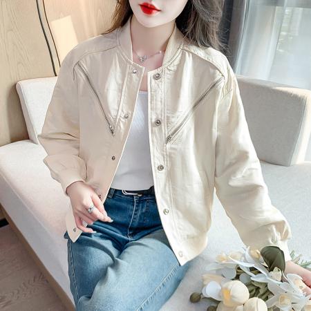 FA44936# 新款修身显瘦百搭夹克上衣超好看提花秋季棒球服短外套女 服裝批發女裝批發服飾貨源
