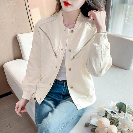 FA44936# 新款修身显瘦百搭夹克上衣超好看提花秋季棒球服短外套女 服裝批發女裝批發服飾貨源