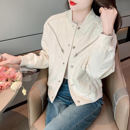 FA44936# 新款修身显瘦百搭夹克上衣超好看提花秋季棒球服短外套女 服裝批發女裝批發服飾貨源