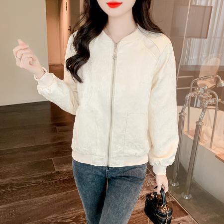 FA44937# 小个子别致外套女春季新款时尚提花高级短款棒球服上衣 服裝批發女裝批發服飾貨源