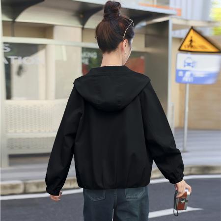 FA44941# 冲锋衣女款春秋新款宽松休闲百搭连帽夹克外套 服裝批發女裝批發服飾貨源