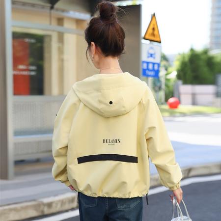 FA44942# 连帽冲锋衣外套女短款春秋秋季新款女士休闲上衣夹克 服裝批發女裝批發服飾貨源