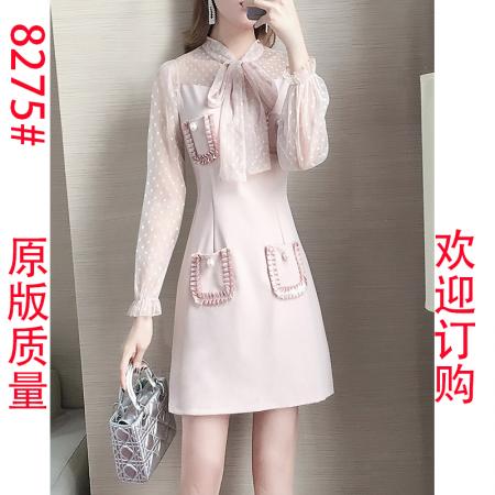 FA45147# 秋装仙女连衣裙薄款新款小个子气质别致仙女裙休闲粉色裙子 服裝批發女裝批發服飾貨源