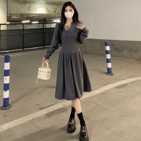 FA45159# 大码女装温柔气质韩系显瘦连衣裙秋冬毛衣打底裙子 服裝批發女裝批發服飾貨源