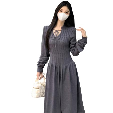 FA45159# 大码女装温柔气质韩系显瘦连衣裙秋冬毛衣打底裙子 服裝批發女裝批發服飾貨源