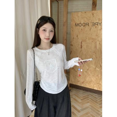 FA45234# 秋装新款胖mm大码女韩系蕾丝miu系少女感上衣 服裝批發女裝批發服飾貨源