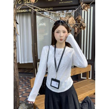 FA45234# 秋装新款胖mm大码女韩系蕾丝miu系少女感上衣 服裝批發女裝批發服飾貨源