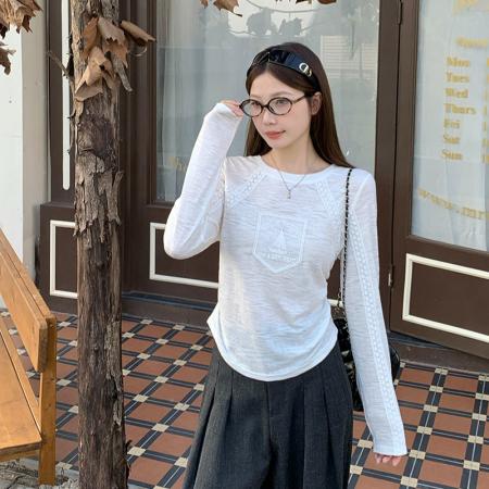 FA45234# 秋装新款胖mm大码女韩系蕾丝miu系少女感上衣 服裝批發女裝批發服飾貨源