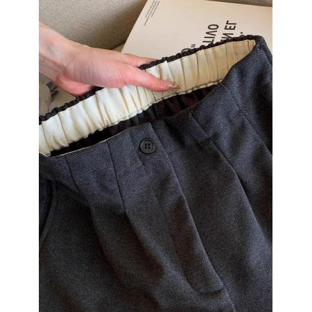 FA45288# 毛呢阔腿裤女秋冬新款慵懒风厚款山本阔腿长裤子女冬外穿 服裝批發女裝批發服飾貨源