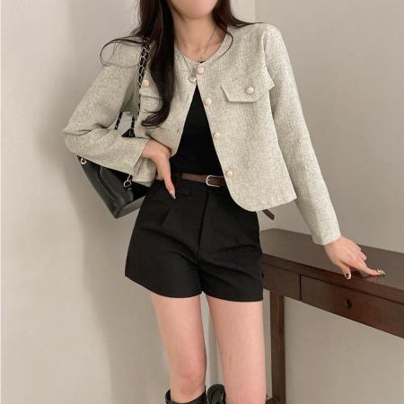 FA45319# 小香风短外套女长袖秋装新款时尚气质夹克外搭开衫上衣百搭 服裝批發女裝批發服飾貨源