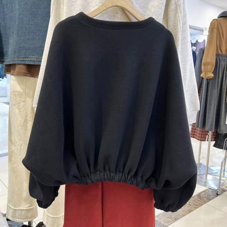 FA45341# 秋季设计感小众短款时尚休闲外套女新款V领卫衣开衫长袖上衣 服裝批發女裝批發服飾貨源