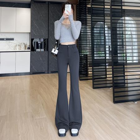 FA45347# 秋冬季韩版休闲气质西装喇叭裤高级感小众洋气白色休闲裤女 服裝批發女裝批發服飾貨源