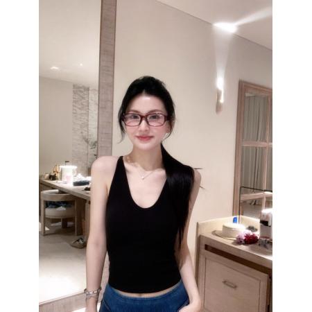 早秋新款纯欲磨毛后背工字蕾丝背心女修身显瘦一体式带胸垫 服裝批發女裝批發服飾貨源