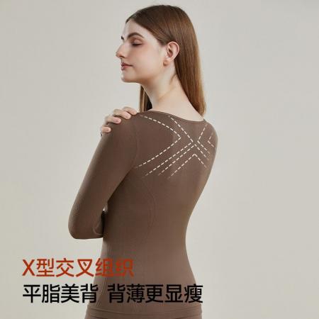 保暖内衣女透气修身显瘦秋衣秋裤打底套装肌底内搭美肤衣 服裝批發女裝批發服飾貨源
