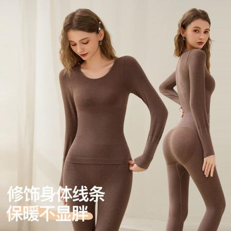 保暖内衣女套装秋衣秋裤无缝修身显瘦新款无痕美体套装 服裝批發女裝批發服飾貨源