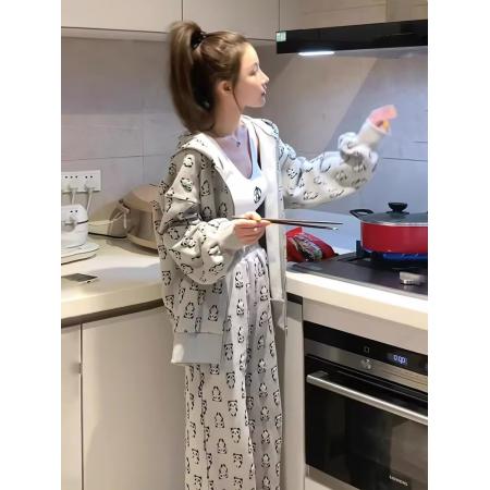 网红时尚运动服套装女春秋设计感连帽休闲卫衣阔腿裤两件套 服裝批發女裝批發服飾貨源