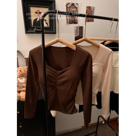 秋冬保暖磨毛加绒加厚内搭打底衫修身长袖上衣女 服裝批發女裝批發服飾貨源