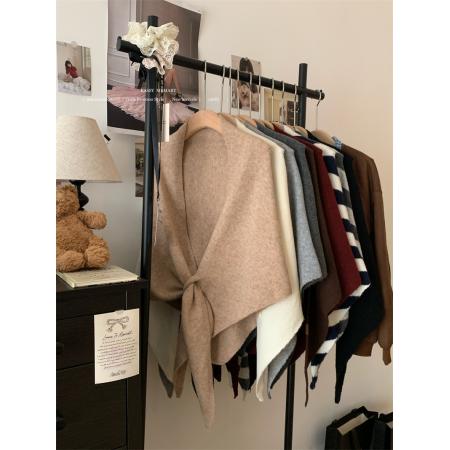 秋冬软糯针织三角披肩围巾氛围感穿搭单品女 服裝批發女裝批發服飾貨源