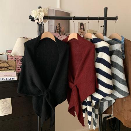 秋冬软糯针织三角披肩围巾氛围感穿搭单品女 服裝批發女裝批發服飾貨源