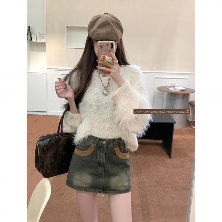 FA45176# 新款牛仔短裙女设计感防走光a字半身包臀裤裙子 服裝批發女裝批發服飾貨源