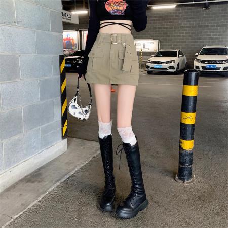 FA45180# 牛仔半身裙女新款早秋a字裙子包臀小个子高腰显瘦短裙 服裝批發女裝批發服飾貨源