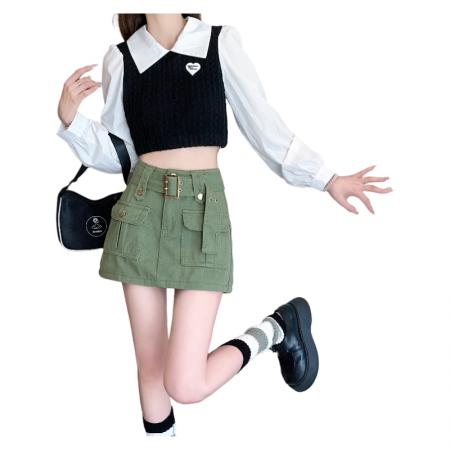 FA45180# 牛仔半身裙女新款早秋a字裙子包臀小个子高腰显瘦短裙 服裝批發女裝批發服飾貨源