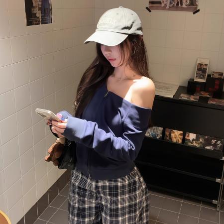 FA45184# 春秋新款时尚休闲百搭潮流连帽卫衣拉链外套女开衫上衣 服裝批發女裝批發服飾貨源