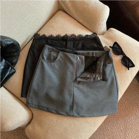 FA45188# 秋冬复古高腰蕾丝半身裙 服裝批發女裝批發服飾貨源